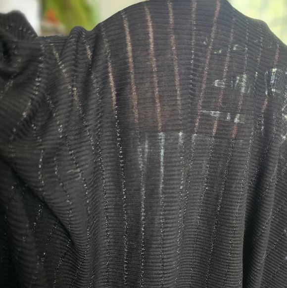 AllSaints Black Sheer Knit Long Sleeve Top - Picture 6 of 8